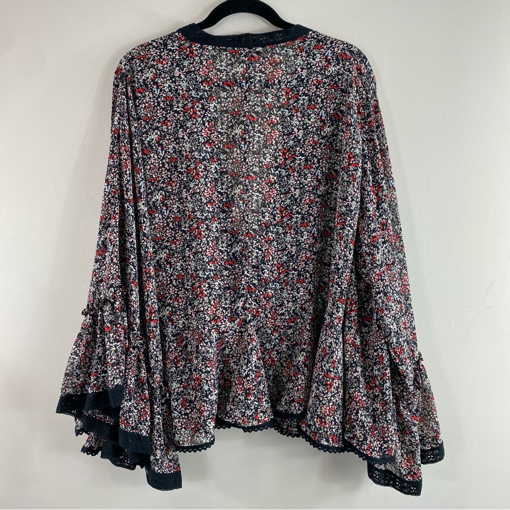 Free People Floral Blouse - Black and Red - Picture 9 of 12
